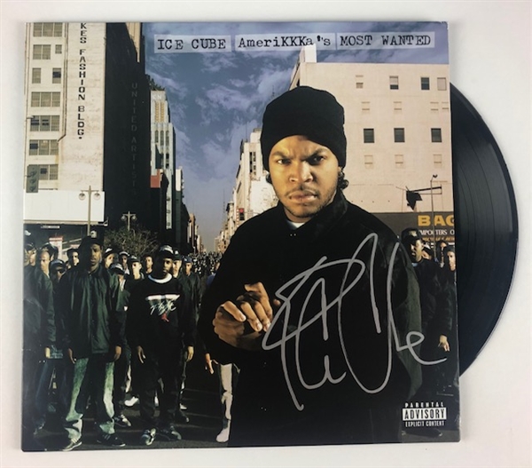 Ice Cube Superb Signed "Amerikkkas Most Wanted" Record Album (JSA)