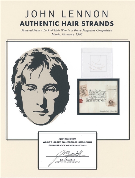 Beatles: John Lennon Hair Presentation (John Reznikoff/University Archives Provenance)