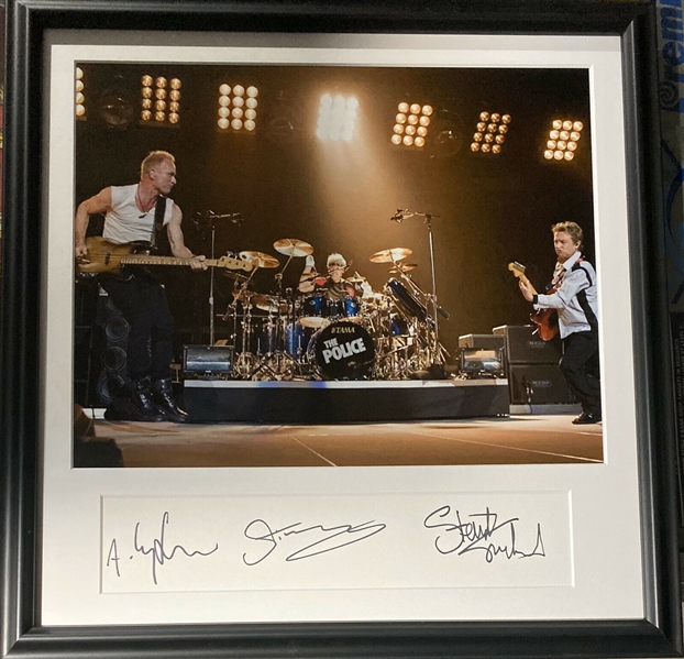 The Police Group Signature Framed Display With Photo (3 Sigs) (Beckett/BAS Guaranteed)