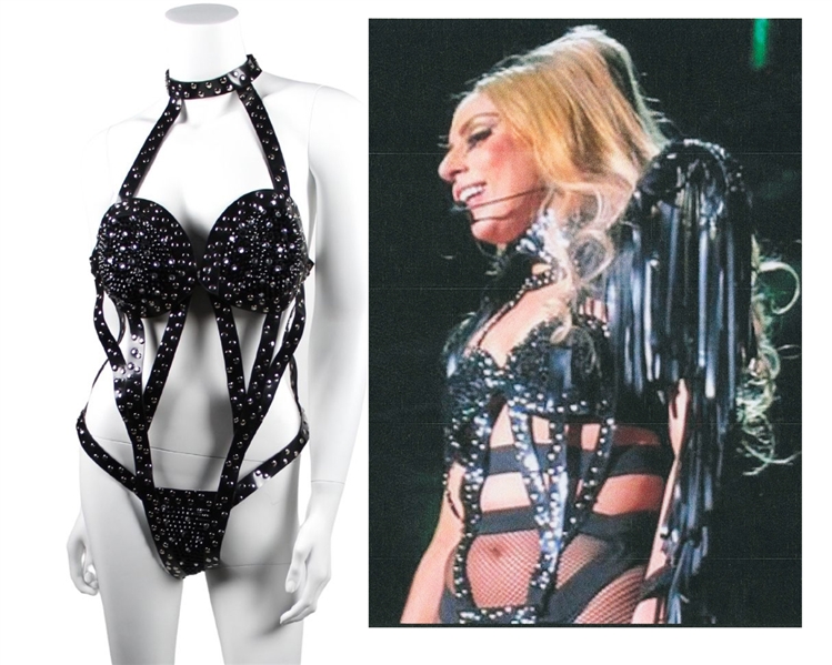 Lady Gaga’s “Born This Way Ball” Stunning Stage-Worn Studded Black Body Suit (Gaga Insider Provenance Letter)  