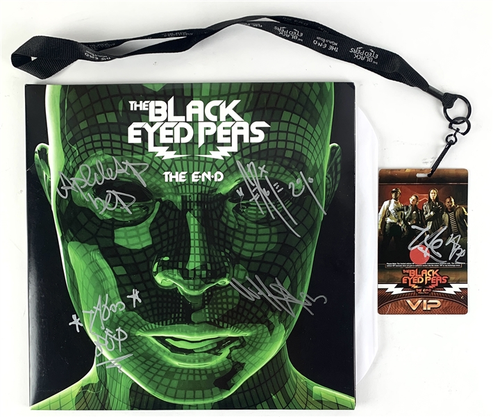 Black Eyed Peas "The End" World Tour VIP Package set, includes Album signed by all 4 Members and VIP Lanyard initialed by Taboo & apl.de.ap (Beckett/BAS Guaranteed)