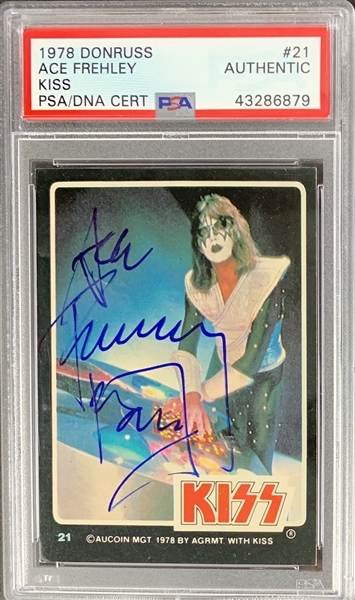 Ace Frehley Signed 1978 Donruss KISS #21 Trading Card (PSA/DNA Encapsulated)