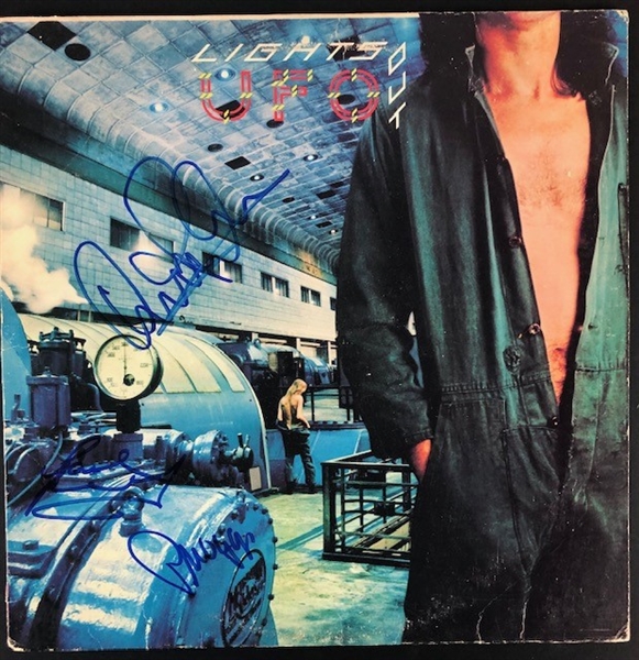 UFO Group Signed "Lights Out" Album Cover, Signatures Include: Andy Parker, Phil Mogg, and Paul Raymond (Beckett/BAS Guaranteed)