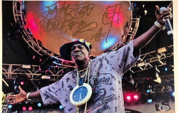 Flava Flav Signed 11" x 17" Photograph, with Inscription "Public Enemy Number 1" (Beckett/BAS)