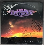 Night Ranger: Brad Gillis, Jack Blades, Kelly Keagy, and Jeff Watson Signed "Man in Motion" Album Cover. 