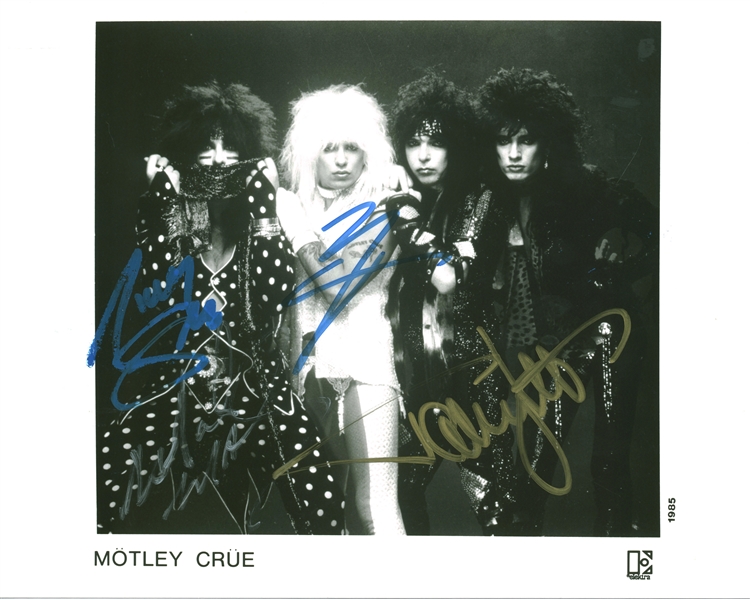 10" x 8" Motley Crue Promo Photo, Signed by Mick Mars, Vince Neil, Nikki Sixx, and Tommy Lee (Beckett/BAS Guaranteed)