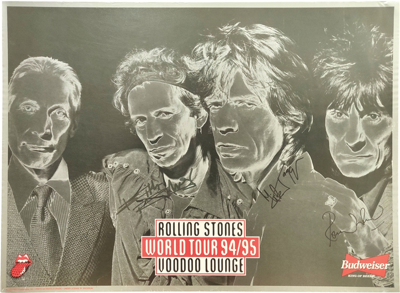 The Rolling Stones Group Signed 1994/1995 “Voodoo Lounge” USA Tour Poster (4 Sigs) (Beckett/BAS Guaranteed) 