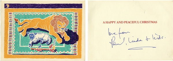 Beatles: Paul McCartney Signed Christmas Card (Beckett/BAS Guaranteed) (Tracks COA)