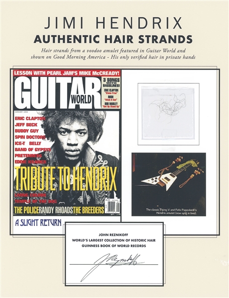 Jimi Hendrix Hair Presentation (John Reznikoff/University Archives Provenance)