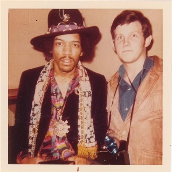 Jimi Hendrix Pair of Original 3.5” x 3.5” Candid Photos