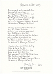 Bob Dylan “Blowin’ In The Wind” Handwritten and Signed Lyrics (JSA LOA) 