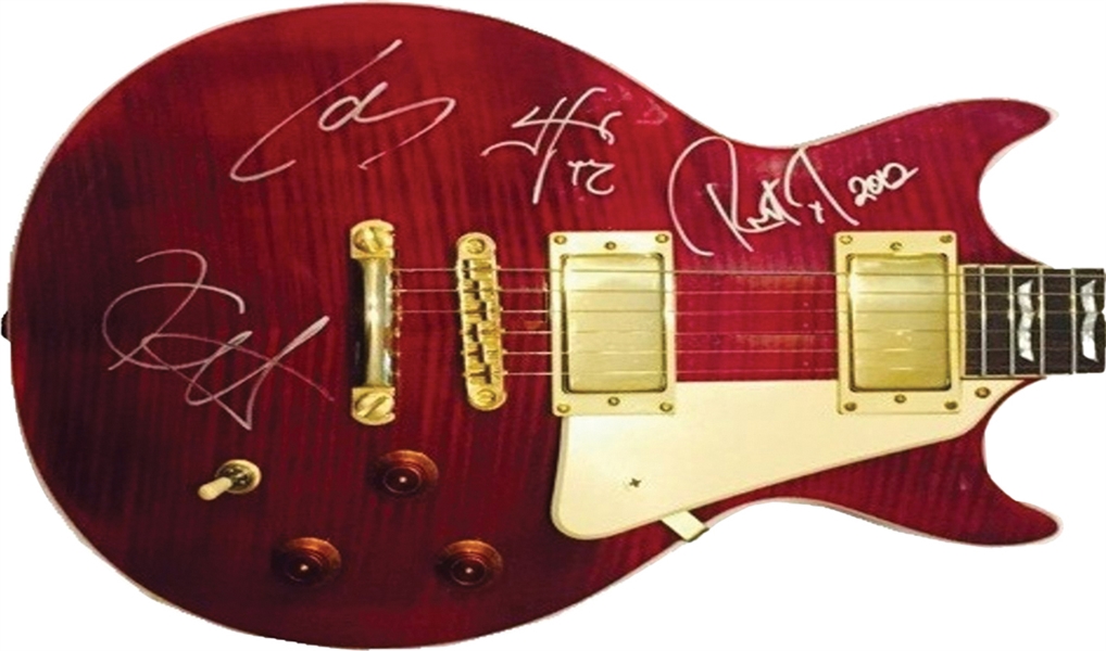 Metallica Group Signed Guitar “ESP Kirk Hammett Model Style Red” (4 Sigs) (Metallica Authentication Sticker) (JSA Guaranteed)