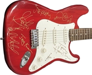 Aerosmith Group Signed Red Stratocaster-Style Guitar (5 Sigs) (Beckett/BAS Guaranteed) 