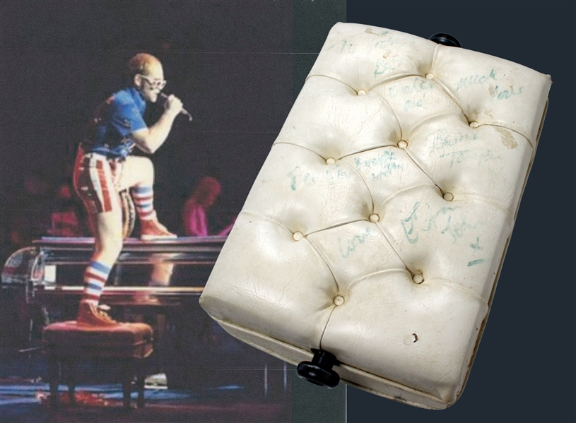 Elton John’s Stage-Used & Signed 1976 Piano Bench July 14th Concert (Significant Provenance, Beckett (BAS) LOA)      