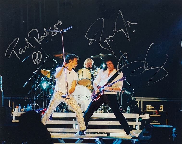 Queen: Brian May, Roger Taylor & Paul Rogers Signed 11" x 14" Photo (Beckett/BAS Guaranteed)