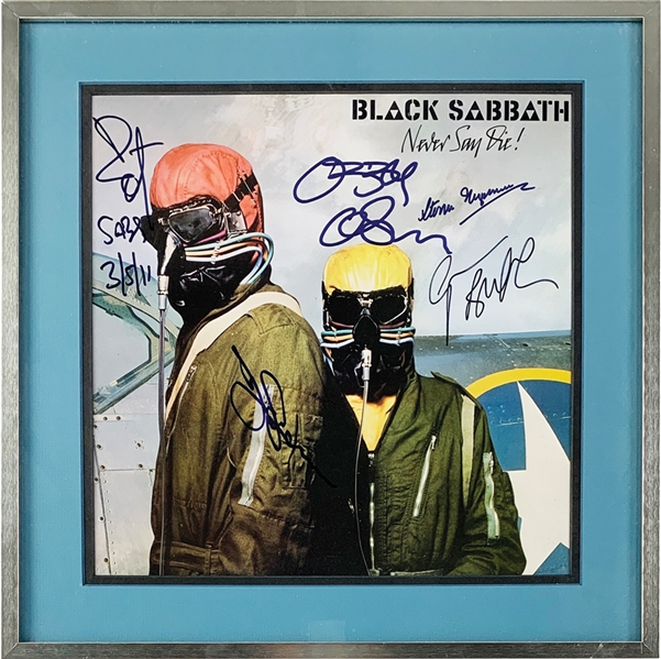 Black Sabbath Group Signed "Never Say Day" Album with Cover Designer Storm Thorgerson (Beckett/BAS Guaranteed)