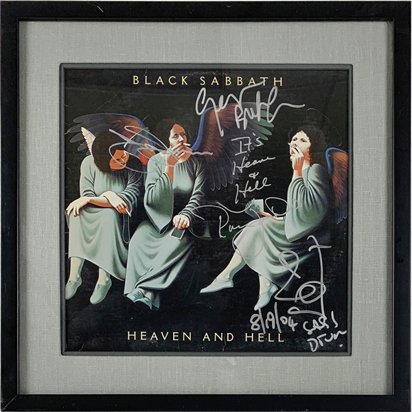 Black Sabbath Group Signed "Heaven and Hell" Album Cover with Great Dio Inscription! (Beckett/BAS Guaranteed)