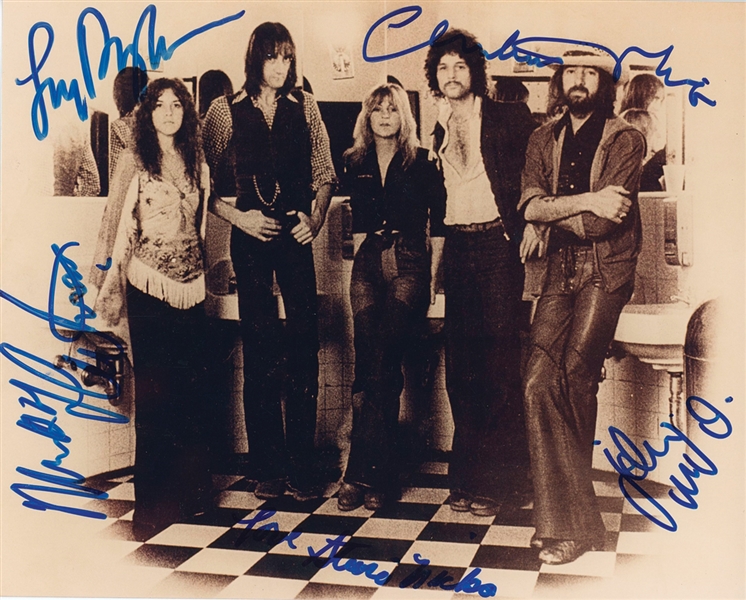 Fleetwood Mac In-Person Fully Group Signed 10” x 8” Photograph (5 Sigs) (John Brennan Collection) (Beckett/BAS Guaranteed) 