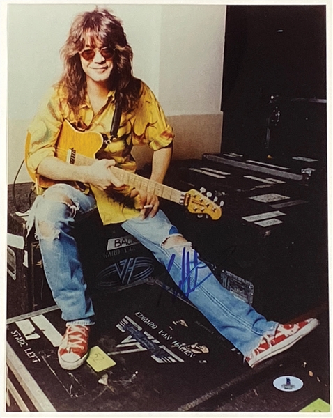 Eddie Van Halen In-Person Signed 11” x 14” Photograph (John Brennan Collection) (Beckett/BAS Guaranteed) 