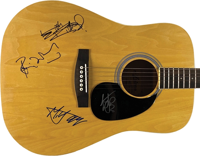 Rolling Stones In-Person Group Signed Acoustic Guitar (4 Sigs) (John Brennan Collection) (JSA LOA) (Beckett/BAS Guaranteed)