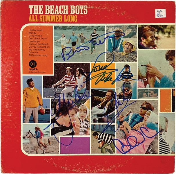 The Beach Boys In-Person Group Signed “All Summer Long” Album Record (4 Sigs) (John Brennan Collection) (JSA LOA)