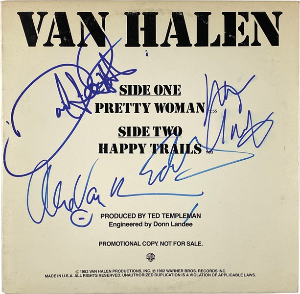Van Halen In-Person Group Signed “Pretty Woman” Promo 12" EP (4 Sigs) (John Brennan Collection) (JSA LOA) 
