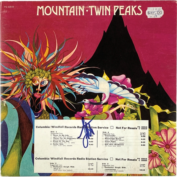 Mountain: Leslie West In-Person Signed “Twin Peaks” Album Record (John Brennan Collection) (Beckett/BAS Guaranteed) 
