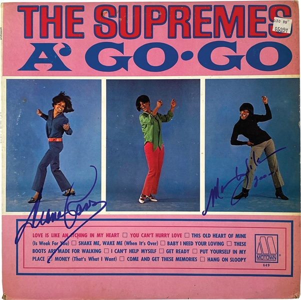 The Supremes: Ross & Wilson In-Person Dual-Signed “Supremes A’ Go Go” Album Record (John Brennan Collection) (Beckett/BAS Guaranteed) 