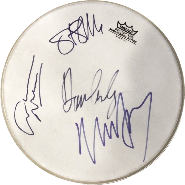 Crosby, Stills, Nash, and Young Fully Group Signed 12” Drumhead (ACOA Authentication)