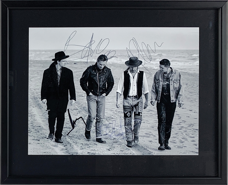 U2 Group Signed & Framed 11" x 14" Photograph (Beckett/BAS Guaranteed)