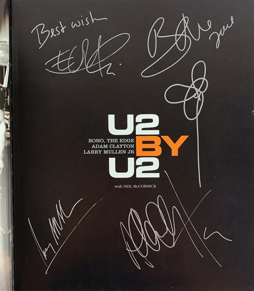 U2 Group Signed Hardcover Book: "U2 by U2" with Bono Sketch (Beckett/BAS Guaranteed)