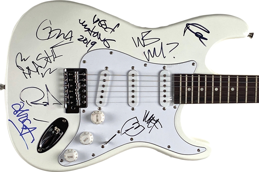 Wu-Tang Clan Group Signed White Stratocaster-Style Guitar (8 Sigs) (ACOA LOA) 