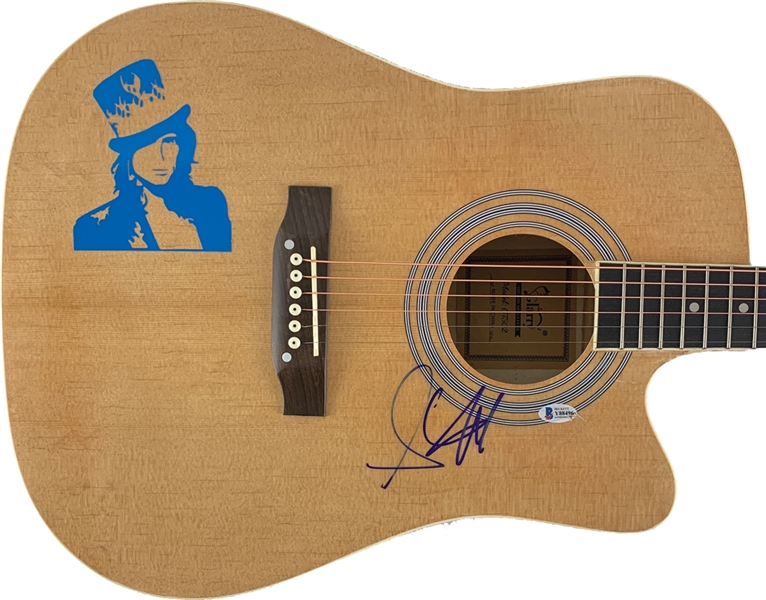 Aerosmith: Steven Tyler Signed Acoustic Guitar with Custom Decal Application (Beckett/BAS)