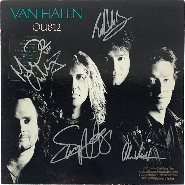 Van Halen Group Signed "OU812" Record Album (4 Sigs)(Epperson/REAL LOA)