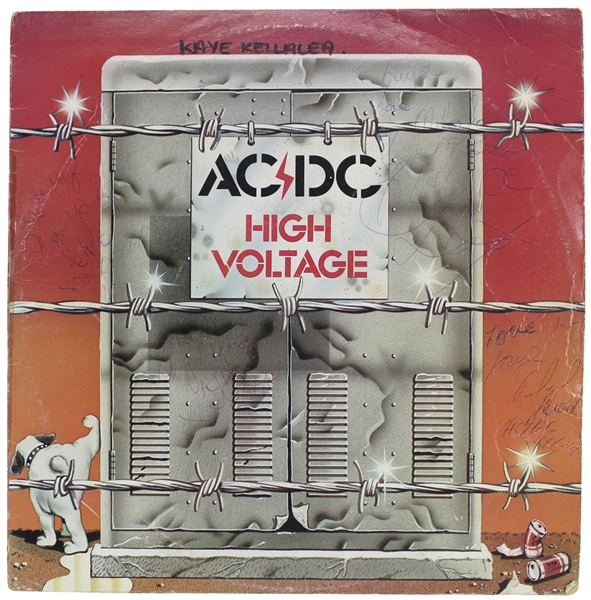 AC/DC Band Signed "High Voltage" Record Album with Bon Scott! (Beckett/BAS)