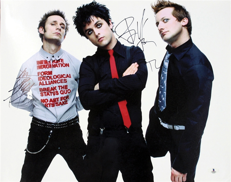 Green Day Group Signed 16" x 20" Color Promo Photo (Beckett/BAS)