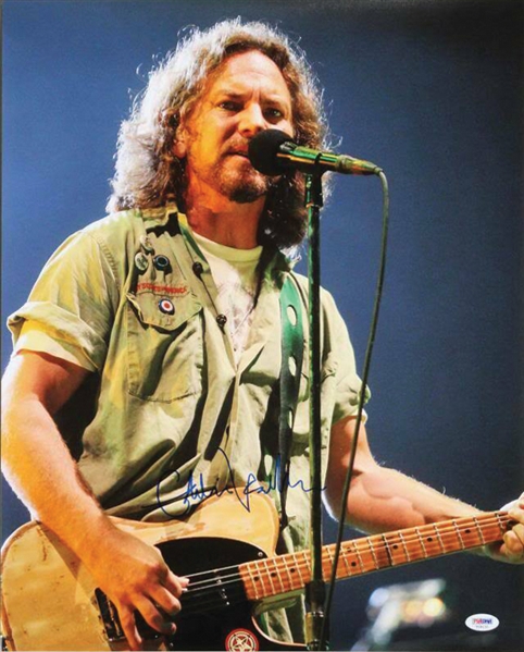 Pearl Jam: Eddie Vedder Signed 16" x 20" Color Photo (PSA/DNA)