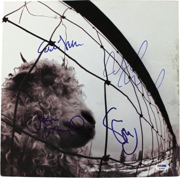 Pearl Jam Signed "Vs" Album Cover with Vedder, Gossard, Ament & McCready (PSA/DNA)