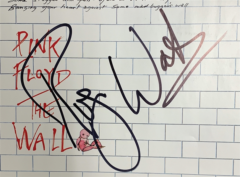 Pink Floyd: Roger Waters Signed "The Wall" Lyrics Poster (Beckett/BAS Guaranteed)