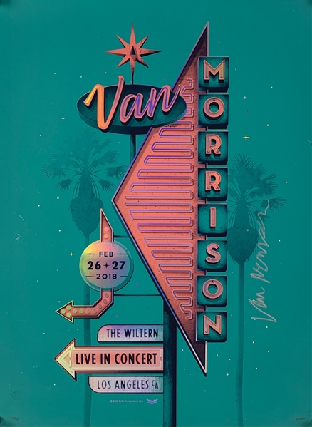 Van Morrison Signed Rare Limited Edition Concert Poster :: Feb 26 & 27, 2018 :: The Wiltern, Los Angeles, CA (Beckett/BAS)