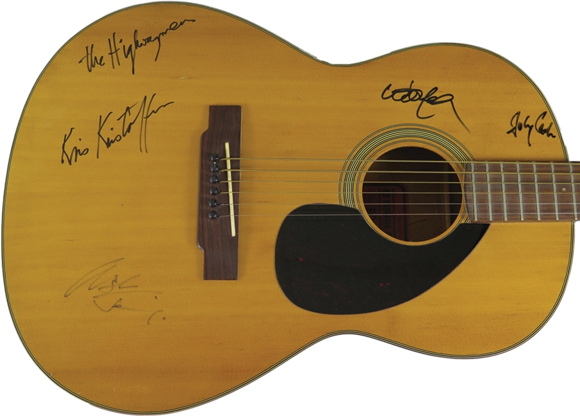 The Highwaymen ULTRA RARE Supergroup Signed Acoustic Guitar with Cash, Nelson, Jennings & Kristofferson (Beckett/BAS & JSA LOAs)