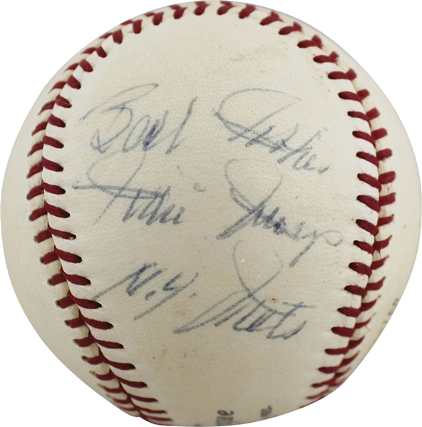 Willie Mays Superb Single Signed Vintage ONL Baseball with "NY Giants" Inscription (JSA LOA)