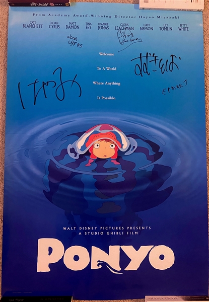 Extremely Rare cast signed Disney’s Ponyo 27x40 Poster by Director Hayao Miyazaki (Beckett/BAS Guaranteed)