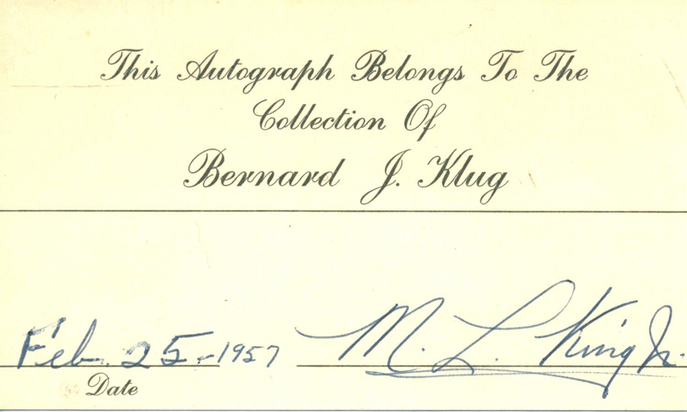 Martin Luther King Jr. Signed 3" x 5" Index Card (Beckett/BAS Guaranteed)