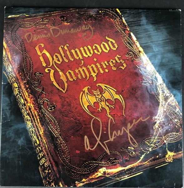 Hollywood Vampires: Alice Cooper & Dennis Dunaway Signed Album Cover (Beckett/BAS Guaranteed) 