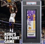 Kobe Bryant Signed Ticket from Historic 81-Point Game! (PSA/DNA Encapsulated)
