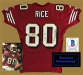Jerry Rice 1997 San Francisco 49ers Game Worn & Signed Jersey - Photomatched to 12/15/97 "Return Game" - Rice Scores a TD! (Beckett/BAS LOA & Resolution Photomatching LOA)