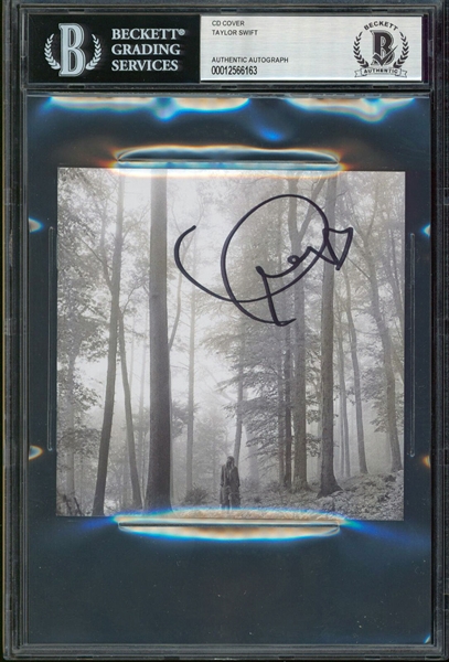 Taylor Swift Signed "Folklore" CD Cover (Beckett/BAS Encapsulated)