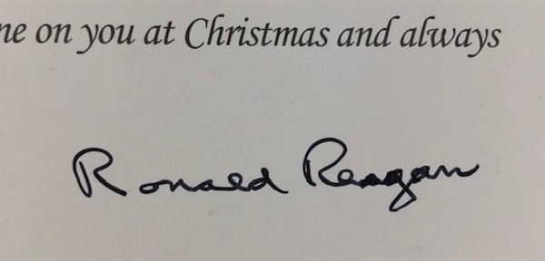 President Ronald Reagan Signed Christmas Card (JSA)