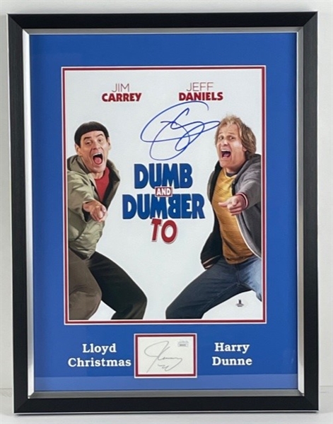 "Dumb and Dumber To" Signed, Matted, and Framed Mini Poster and 3.5" x 2.5" Cut (Beckett/BAS and JSA) 
